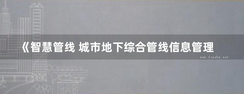 《智慧管线 城市地下综合管线信息管理系统》张鹏程